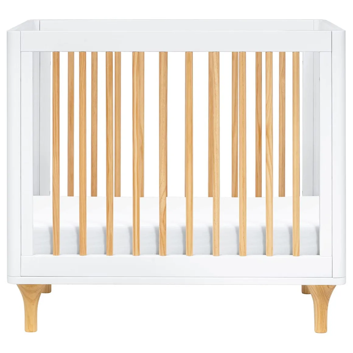 Babyletto Lolly 4-in-1 Convertible Mini Crib w/ Toddler Bed Conversion Kit - White/Natural