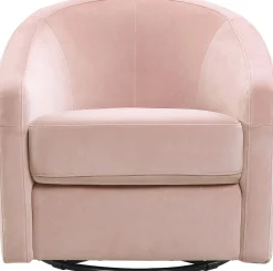 Babyletto Madison Swivel Glider - Blush Pink Velvet