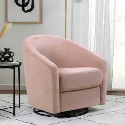 Babyletto Madison Swivel Glider - Blush Pink Velvet