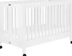 Babyletto Maki Full-Size Portable Folding Crib w/Toddler Bed Conversion Kit - White