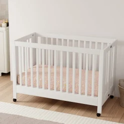 Babyletto Maki Full-Size Portable Folding Crib w/Toddler Bed Conversion Kit - White