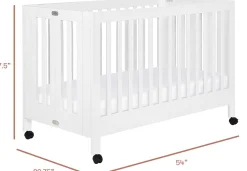 Babyletto Maki Full-Size Portable Folding Crib w/Toddler Bed Conversion Kit - White