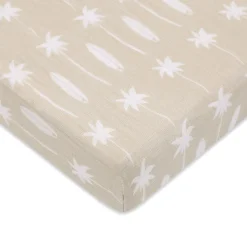 Babyletto Mini Crib Sheet in GOTS Certified Organic Muslin Cotton - Beach Bum