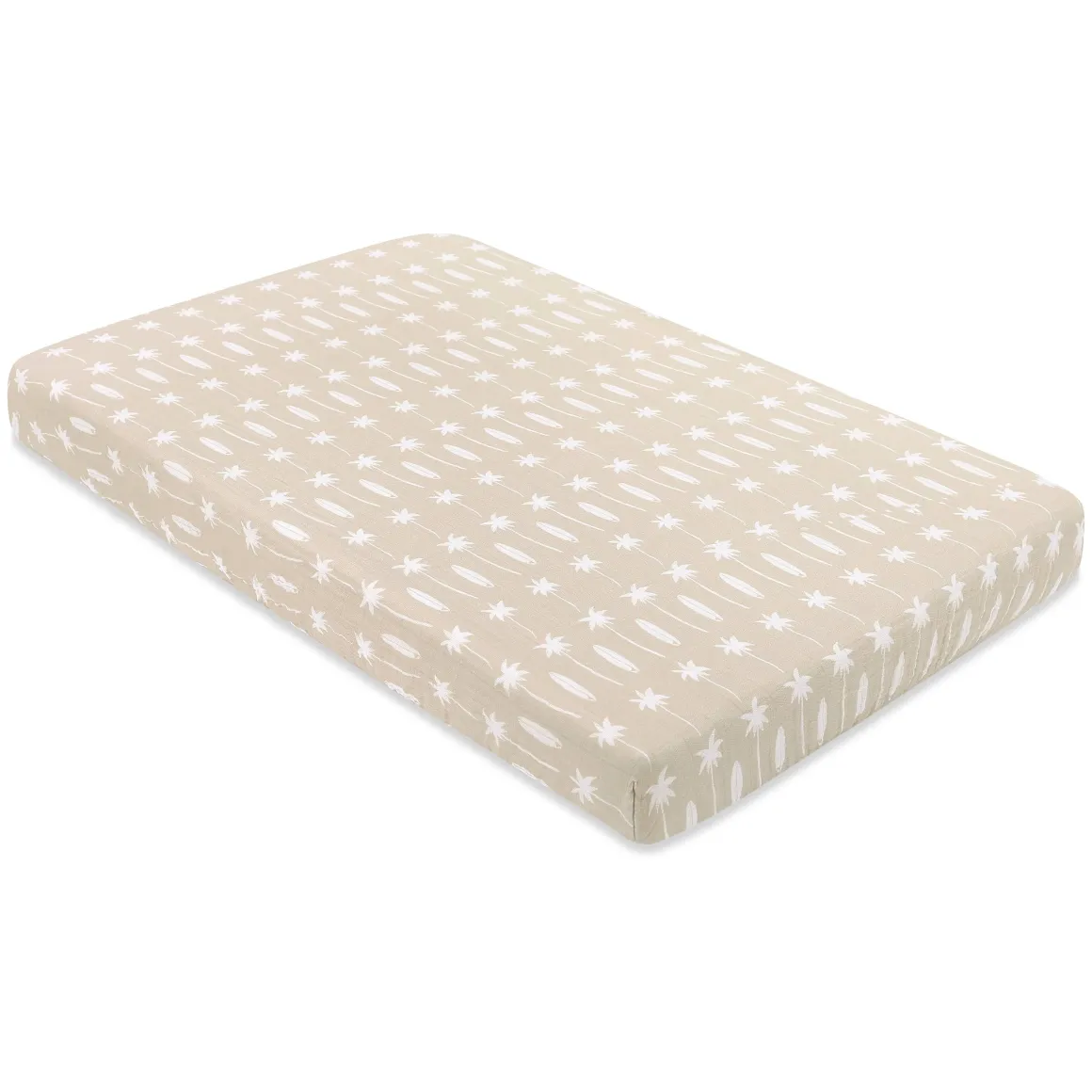 Babyletto Mini Crib Sheet in GOTS Certified Organic Muslin Cotton - Beach Bum