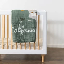 Babyletto Mini Crib Sheet in GOTS Certified Organic Muslin Cotton - Beach Bum