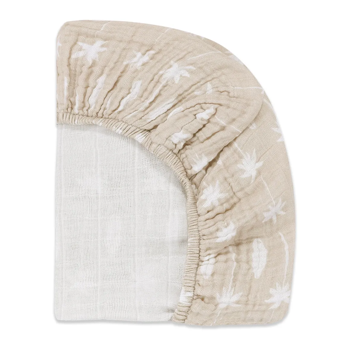 Babyletto Mini Crib Sheet in GOTS Certified Organic Muslin Cotton - Beach Bum