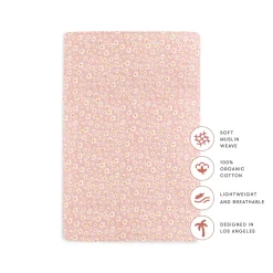 Babyletto Mini Crib Sheet in GOTS Certified Organic Muslin Cotton - Daisy