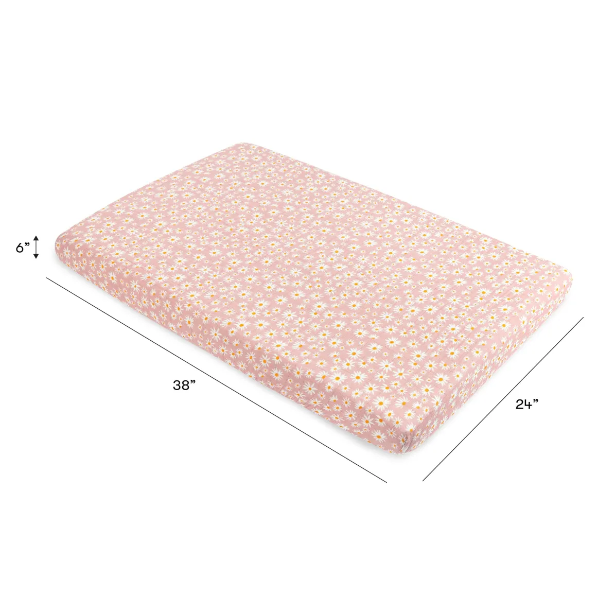 Babyletto Mini Crib Sheet in GOTS Certified Organic Muslin Cotton - Daisy