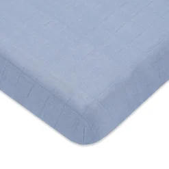Babyletto Mini Crib Sheet in GOTS Certified Organic Muslin Cotton - Dewdrop