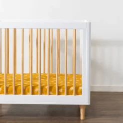 Babyletto Mini Crib Sheet in GOTS Certified Organic Muslin Cotton - Golden Hour