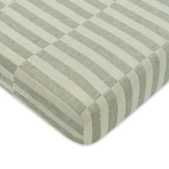 Babyletto Mini Crib Sheet in GOTS Certified Organic Muslin Cotton - Moss Stripe