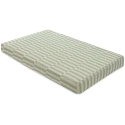 Babyletto Mini Crib Sheet in GOTS Certified Organic Muslin Cotton - Moss Stripe