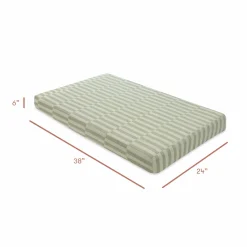 Babyletto Mini Crib Sheet in GOTS Certified Organic Muslin Cotton - Moss Stripe