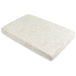 Babyletto Mini Crib Sheet in GOTS Certified Organic Muslin Cotton - Oat Stripe