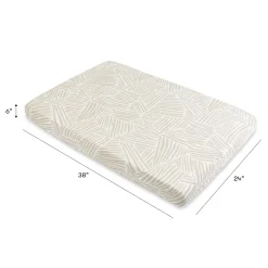 Babyletto Mini Crib Sheet in GOTS Certified Organic Muslin Cotton - Oat Stripe