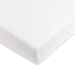 Babyletto Mini Crib Sheet in GOTS Certified Organic Muslin Cotton - White