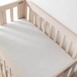 Babyletto Mini Crib Sheet in GOTS Certified Organic Muslin Cotton - White
