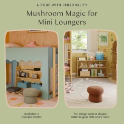 Babyletto Mini Mushroom Pouf - Rouge Teddy Loop