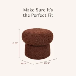 Babyletto Mini Mushroom Pouf - Rouge Teddy Loop