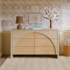 Babyletto Moab 6-Drawer Assembled Dresser - Taupe / Ash