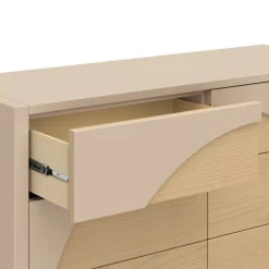 Babyletto Moab 6-Drawer Assembled Dresser - Taupe / Ash