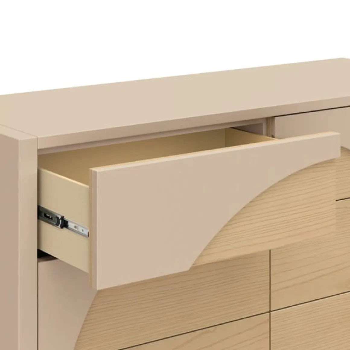 Babyletto Moab 6-Drawer Assembled Dresser - Taupe / Ash