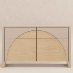 Babyletto Moab 6-Drawer Assembled Dresser - Taupe / Ash