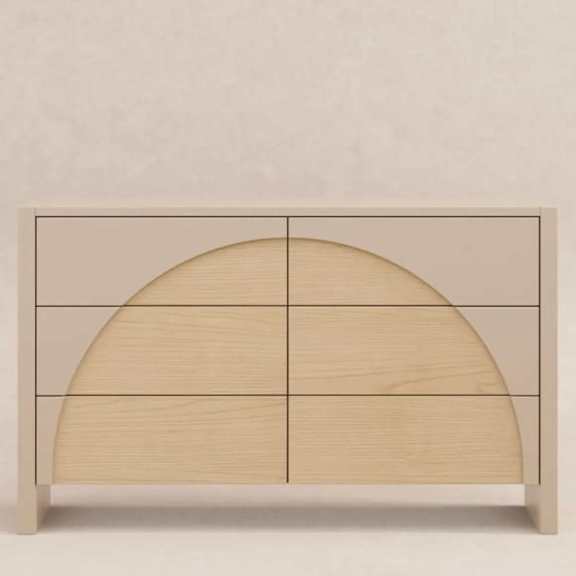Babyletto Moab 6-Drawer Assembled Dresser - Taupe / Ash