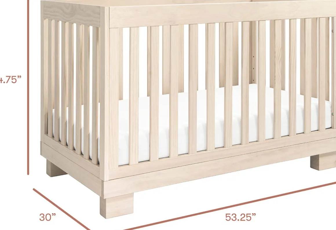 Babyletto Modo 3-in-1 Convertible Crib w/Toddler Bed Conversion Kit - Washed Natural
