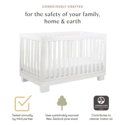 Babyletto Modo 3-in-1 Convertible Crib w/Toddler Bed Conversion Kit - White