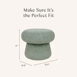 Babyletto Mushroom Pouf - Sage Teddy Loop