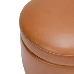 Babyletto Naka Storage Ottoman - Vegan Tan Leather w/ Light Wood Base