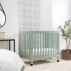 Babyletto Origami Mini Crib - Light Sage