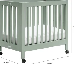 Babyletto Origami Mini Crib - Light Sage