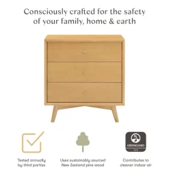 Babyletto Palma 3-Drawer Assembled Dresser - Honey