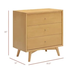 Babyletto Palma 3-Drawer Assembled Dresser - Honey