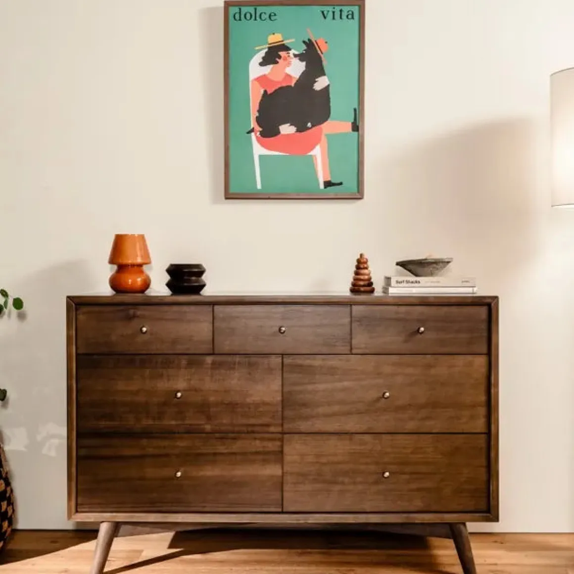 Babyletto Palma 7-Drawer Assembled Double Dresser - Natural Walnut