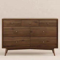 Babyletto Palma 7-Drawer Assembled Double Dresser - Natural Walnut