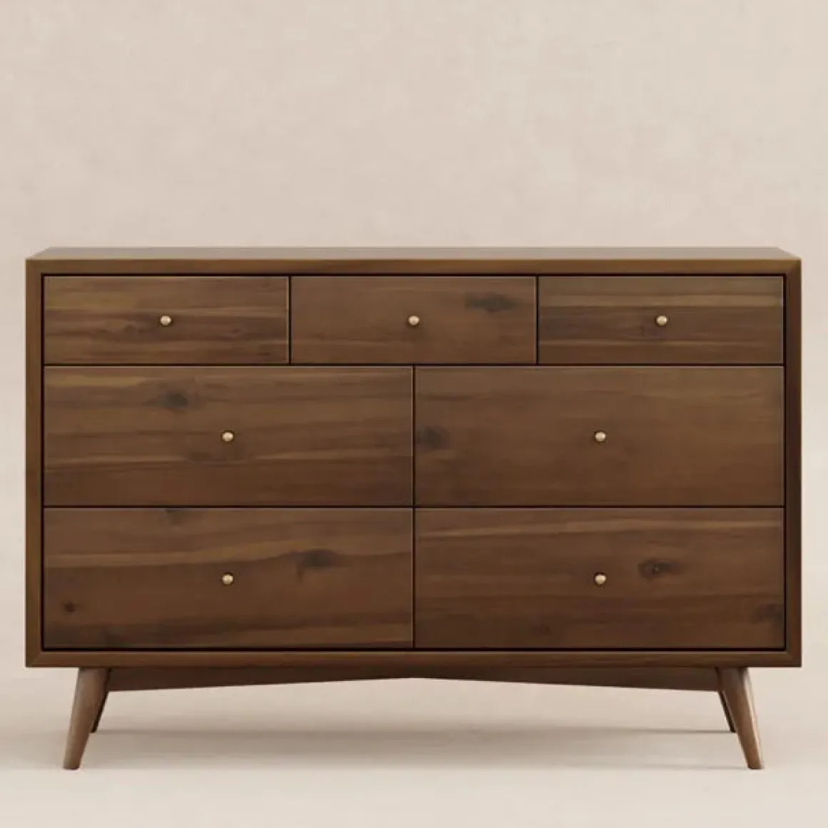 Babyletto Palma 7-Drawer Assembled Double Dresser - Natural Walnut