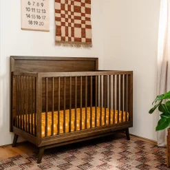 Babyletto Palma 4-in-1 Convertible Crib w/Toddler Bed Conversion Kit - Natural Walnut