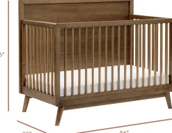 Babyletto Palma 4-in-1 Convertible Crib w/Toddler Bed Conversion Kit - Natural Walnut