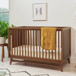 Babyletto Peggy 3-in-1 Convertible Crib w/Toddler Bed Conversion Kit - Natural Walnut