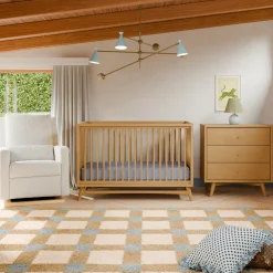 Babyletto Peggy Mid-Century 3-in-1 Convertible Crib w/Toddler Bed Conversion Kit - Honey