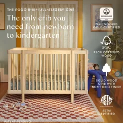 Babyletto Pogo 8-in-1 Convertible Crib w/All-Stages Conversion Kits - Blonde