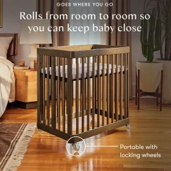 Babyletto Pogo 8-in-1 Convertible Crib w/All-Stages Conversion Kits - Natural Walnut