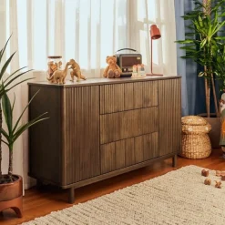 Babyletto Pogo Tambour Assembled Dresser - Natural Walnut