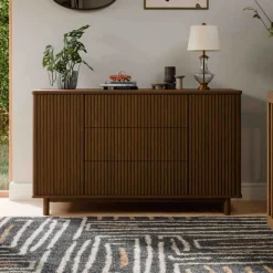 Babyletto Pogo Tambour Assembled Dresser - Natural Walnut