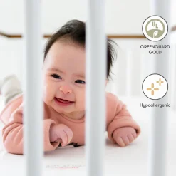 Babyletto Pure Core Mini Crib Mattress w/ Hybrid Quilted Waterproof Cover (Lightweight)