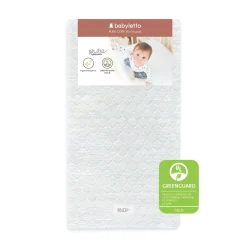 Babyletto Pure Core Mini Crib Mattress w/ Hybrid Quilted Waterproof Cover (Lightweight)