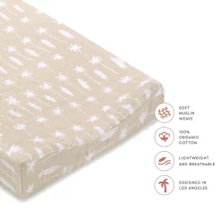 Babyletto Quilted Changing Pad Cover in GOTS Certified Organic Muslin Cotton - Beach Bum